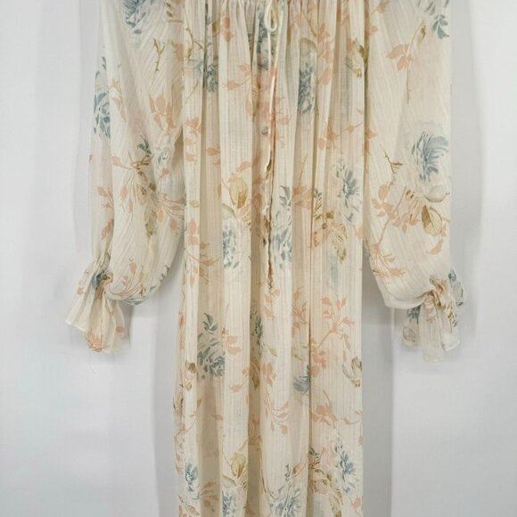 Gilligan & O'Malley Cottage Core Floral Vintage Nightgown smocked hooded medium - Picture 8 of 16